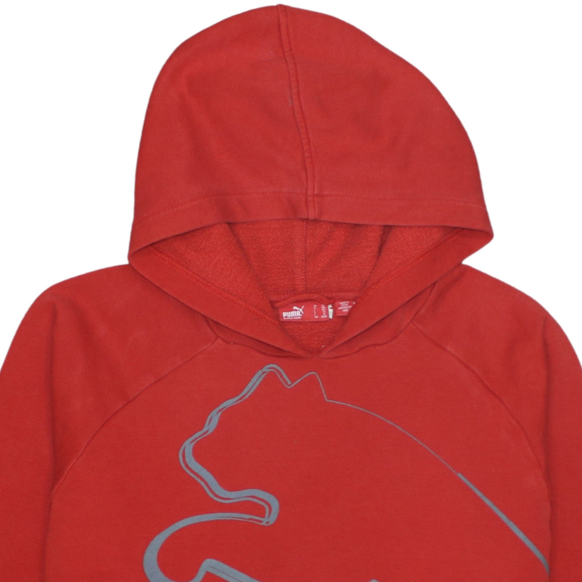 Puma Boys Red Pullover Hoodie XL (Age 14) Graphic Print Cotton Blend
