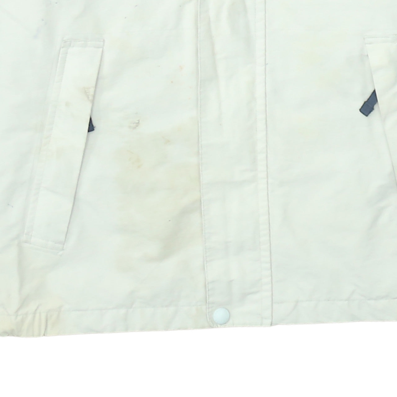 Nautica Men's White Windbreaker Jacket L Lined Cotton Nylon