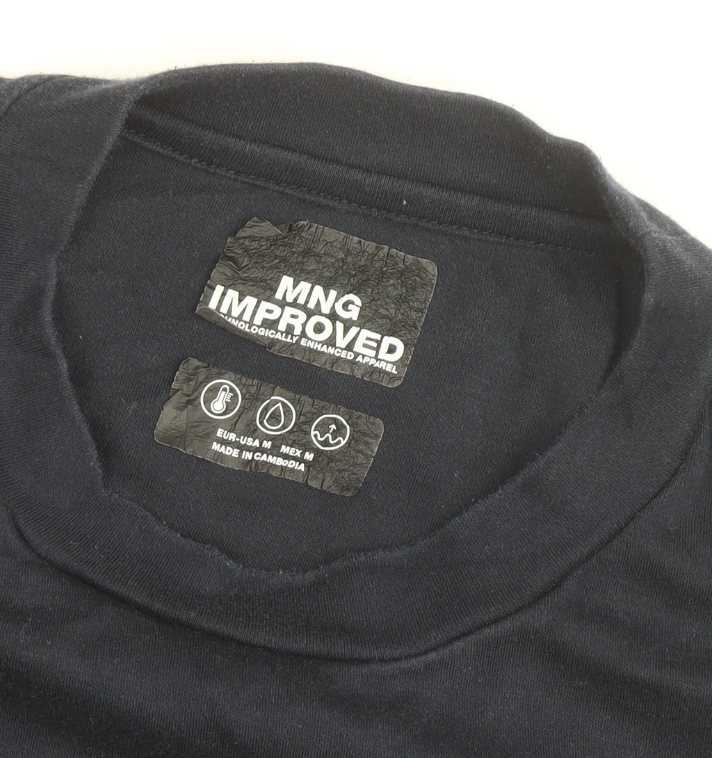 Mango Improved Men's Blue Cotton Crew Neck Short Sleeve T-Shirt Size M