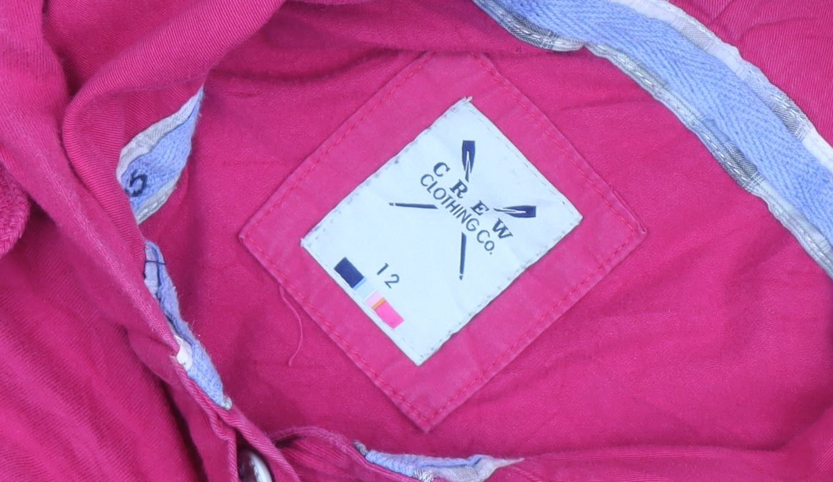 Crew Clothing Co. Womens Pink Size 12 Henley Hoodie Cotton Blend