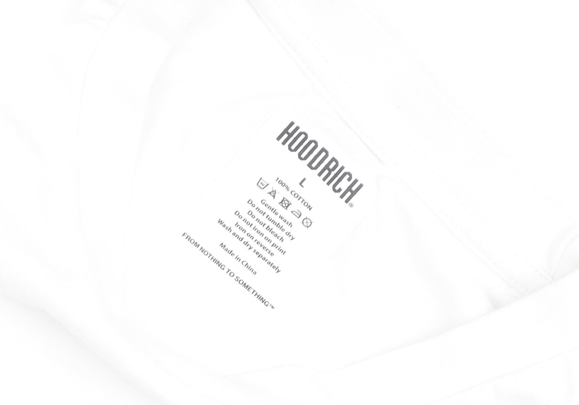 Hoodrich Men's White Cotton Crew Neck Short Sleeve T-Shirt Size L