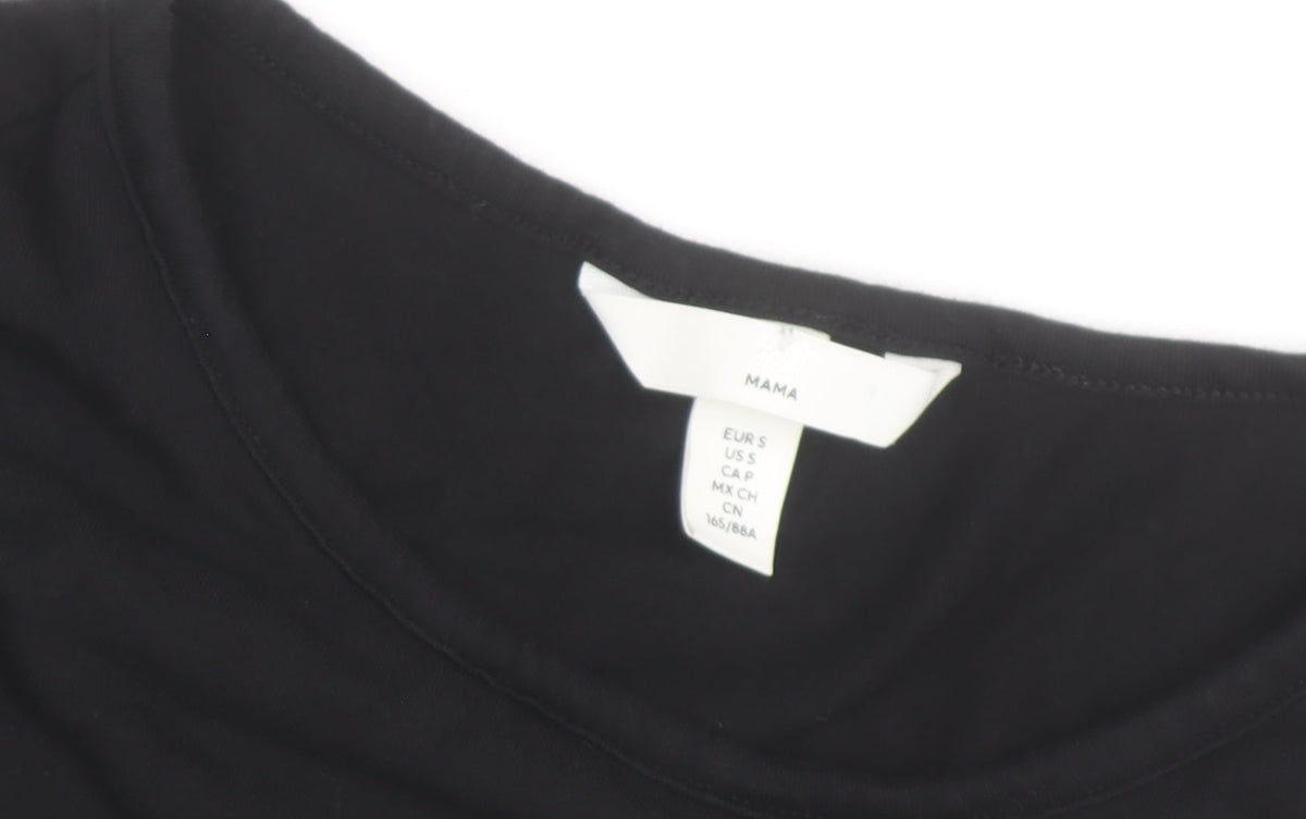 H&M Mama Women’s Black Maternity Stretch Basic T-Shirt Size S
