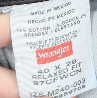 Wrangler Men's Blue Relaxed Fit Straight Denim Jeans 40W 29L
