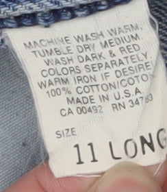 Lee Womens Blue High Rise Mom Jeans Size 11 Slim Vintage Denim