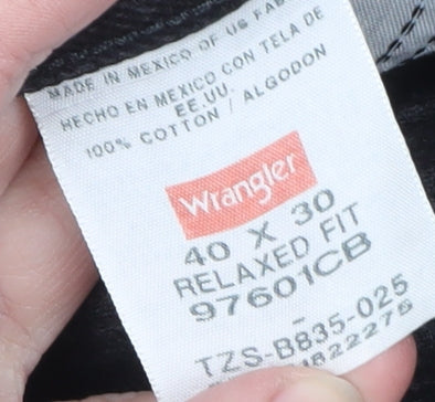 Wrangler Men's Black 40x30 Relaxed Fit Straight Leg Jeans