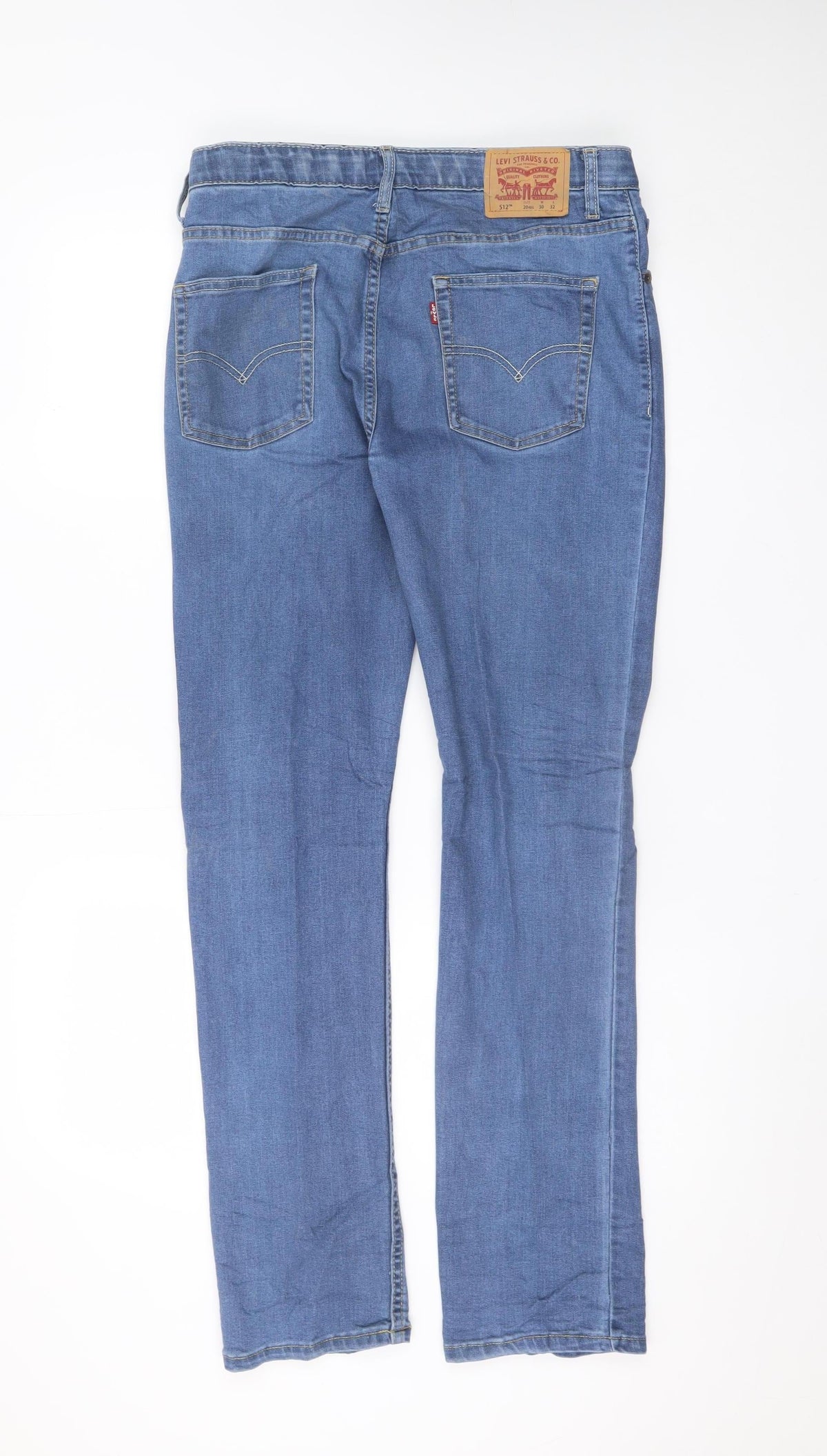 Levi's 512 Men's Blue Straight Denim Jeans W30 L32 Cotton Blend