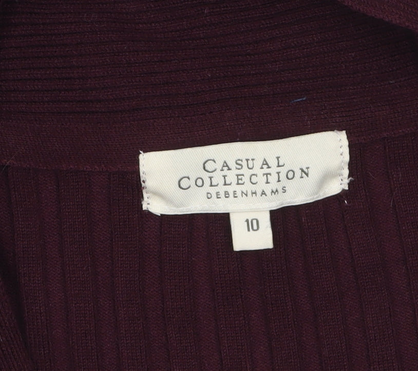 Debenhams Womens Purple Open Front Long Sleeve Cardigan Size 10