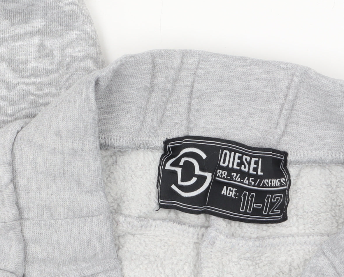 Diesel Boys Grey Jogger Sweatpants Age 11-12 Years Elastic Waist