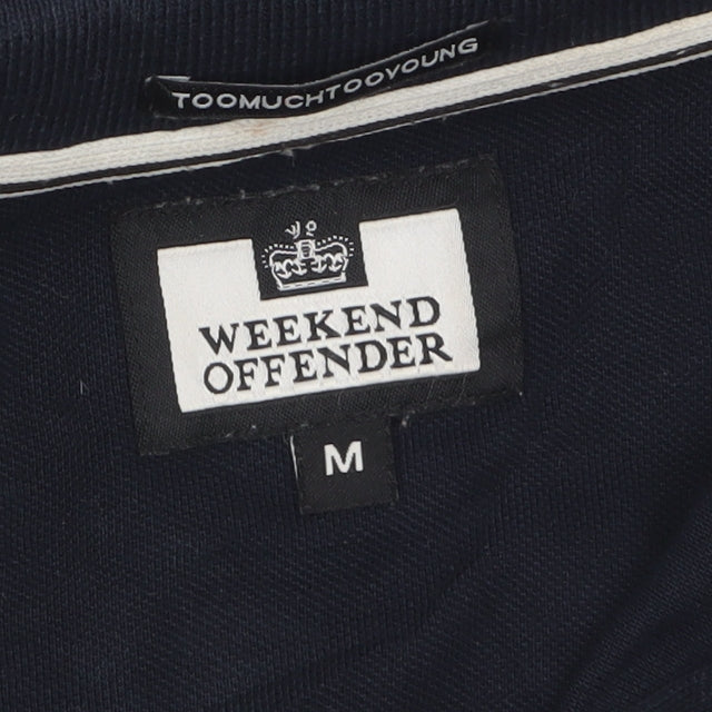 Weekend Offender Unisex Blue Cotton Polo Shirt M Casual Short Sleeve