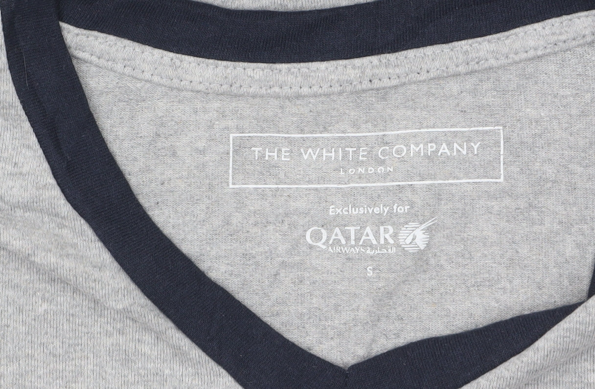 The White Company Men’s Grey Long Sleeve V-Neck Casual Top Size S