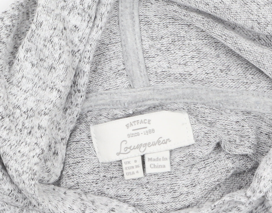 FatFace Women Grey Hoodie Size 8 Pullover Soft Knit Loungewear
