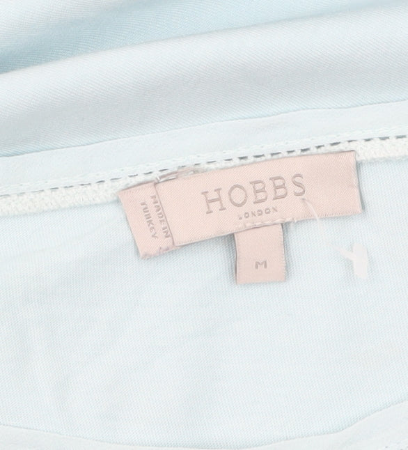 Hobbs Women Blue Modal Cotton Flutter Sleeve T-Shirt M