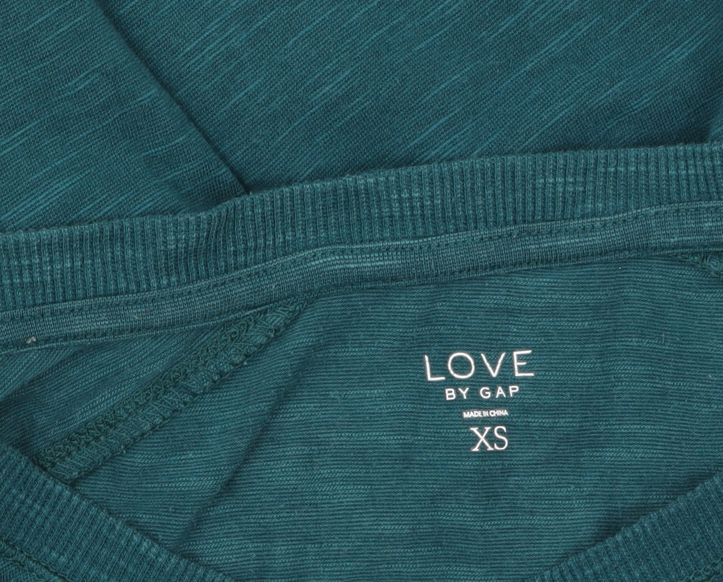 Love by Gap Women’s Teal Long Sleeve Jersey Top XS Relaxed Fit