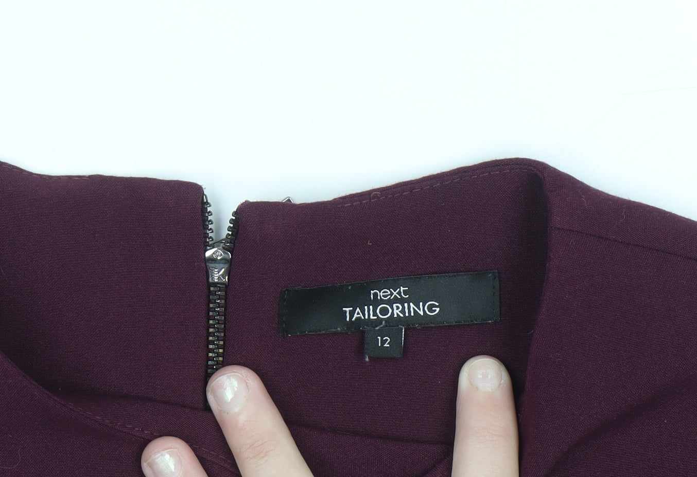 Next Women Purple Sheath Tailoring Short Sleeve Work Dress Size 12