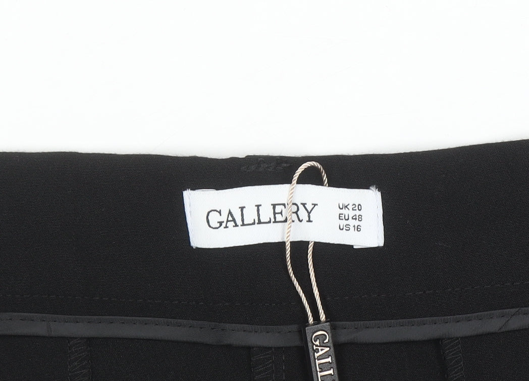 Gallery Womens Black UK 20 Straight Dress Pants Workwear