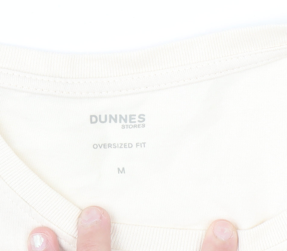 Dunnes Men Ivory Graphic Oversized Cotton T-Shirt M