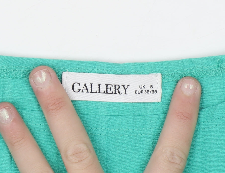 Gallery Women’s Green Short Sleeve Polyester Blouse Size S