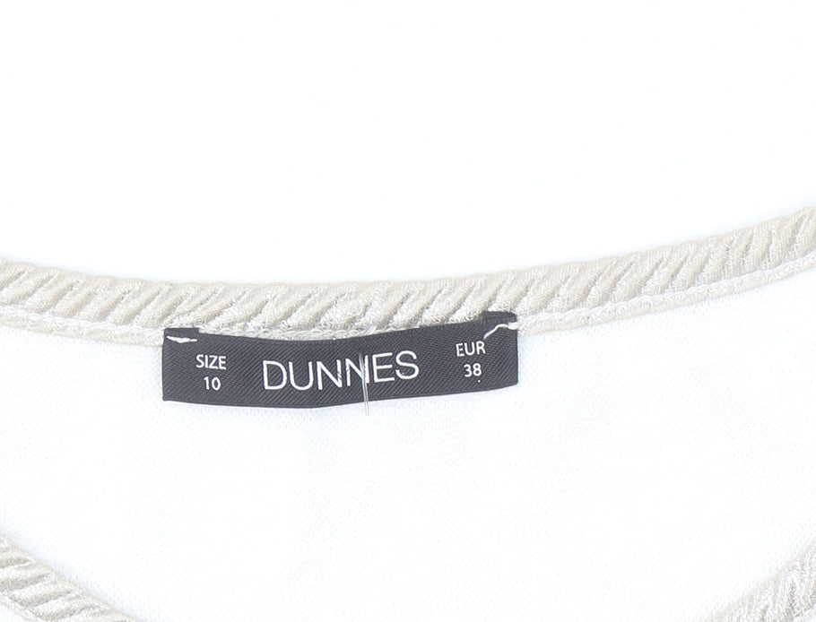 Dunnes Women's Beige Short Sleeve Basic Crew Neck T-Shirt Size 10