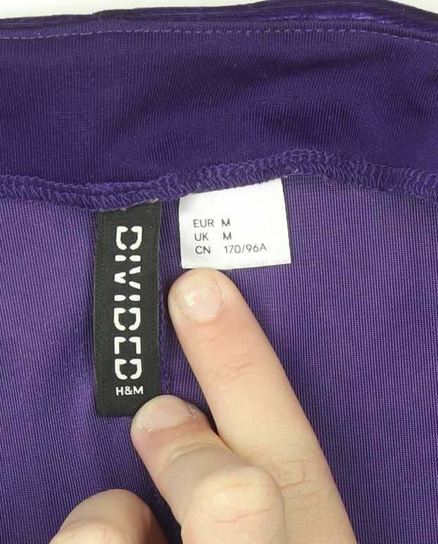 H&M Divided Women's Purple Velvet Swing Dress M