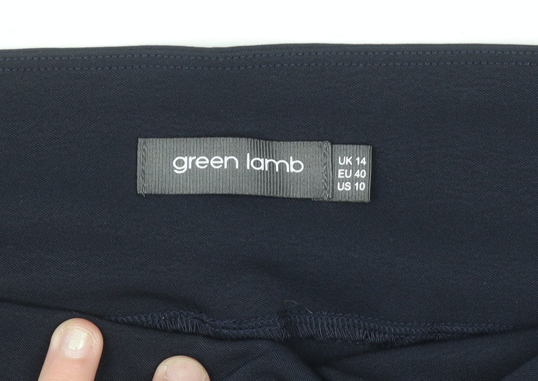 Green Lamb Womens Blue Size 14 Slim Stretch Trousers