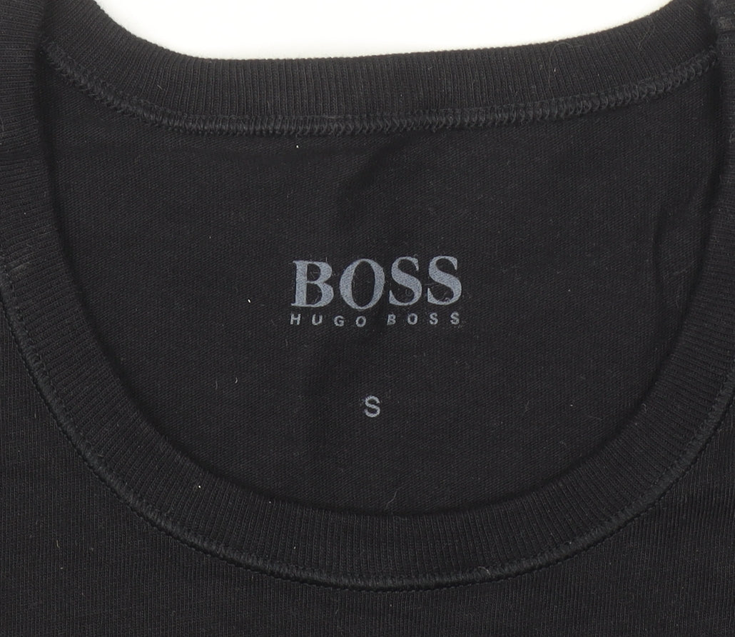 BOSS Men's Black Cotton Crew Neck Short Sleeve T-Shirt Size S