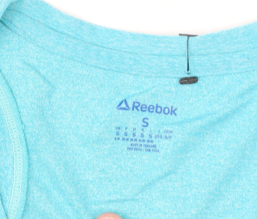 Reebok Women Blue Sports T-Shirt Small Moisture Wicking