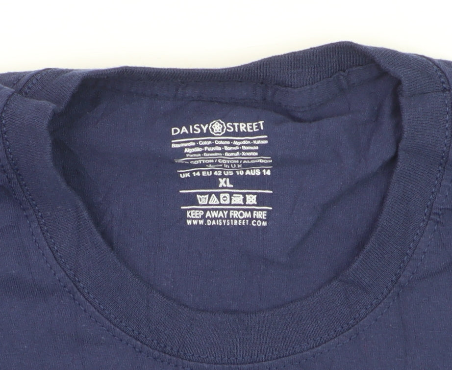 Daisy Street Men's Navy Blue Fortune Teller Graphic T-Shirt XL Cotton