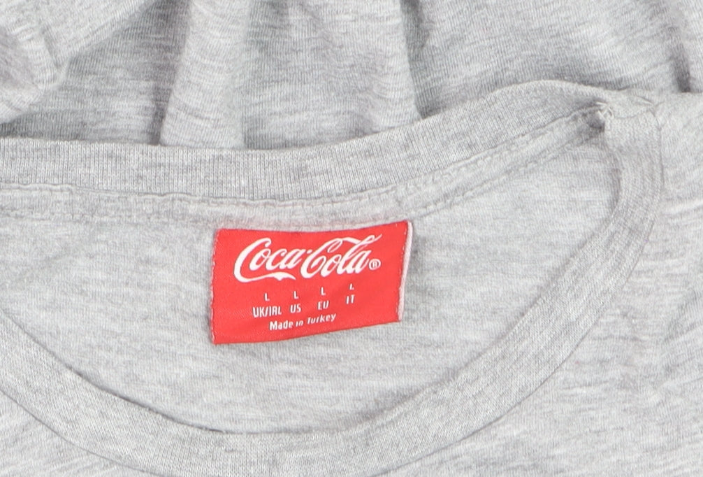 Primark Men’s Grey Coca-Cola Christmas Santa T-Shirt Size L