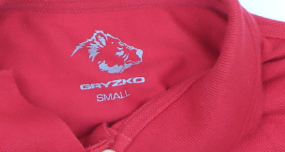 GRYZKO Men’s Red Personal Trainer Polo Shirt Size S Activewear Top