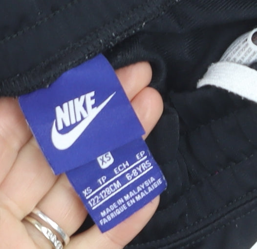 Nike Boys Black XS Jogger Track Pants with Side Stripe
