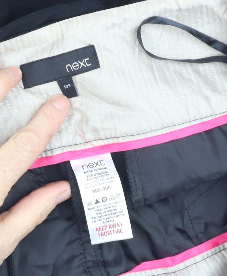 Next Women's Black Dress Pants Size 10 Regular Straight Leg Stretch