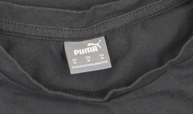 Puma Women's Black Cotton Basic Crew Neck T-Shirt M