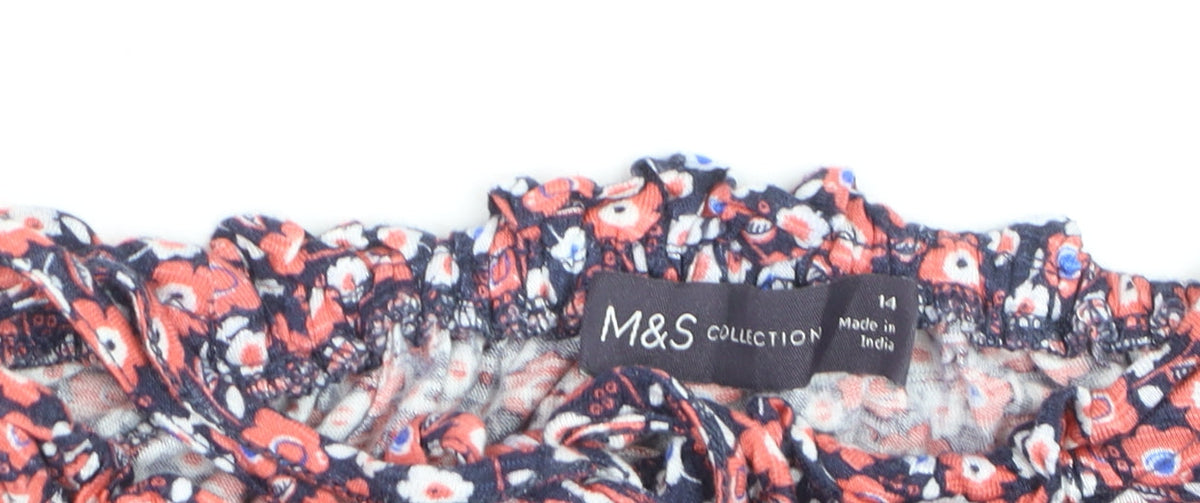 Marks & Spencer Women’s Multicoloured Floral Short Sleeve Blouse Size 14