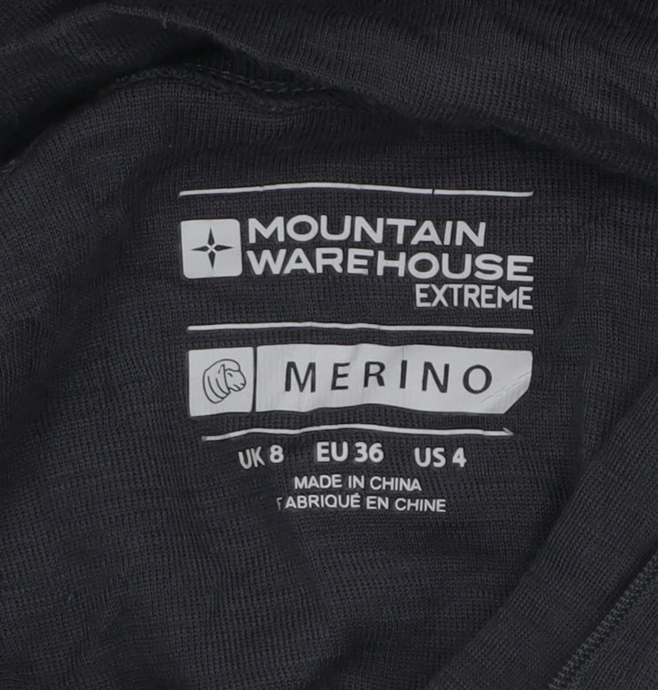 Mountain Warehouse Women Grey Merino Wool Activewear Half Zip Jacket Size 8