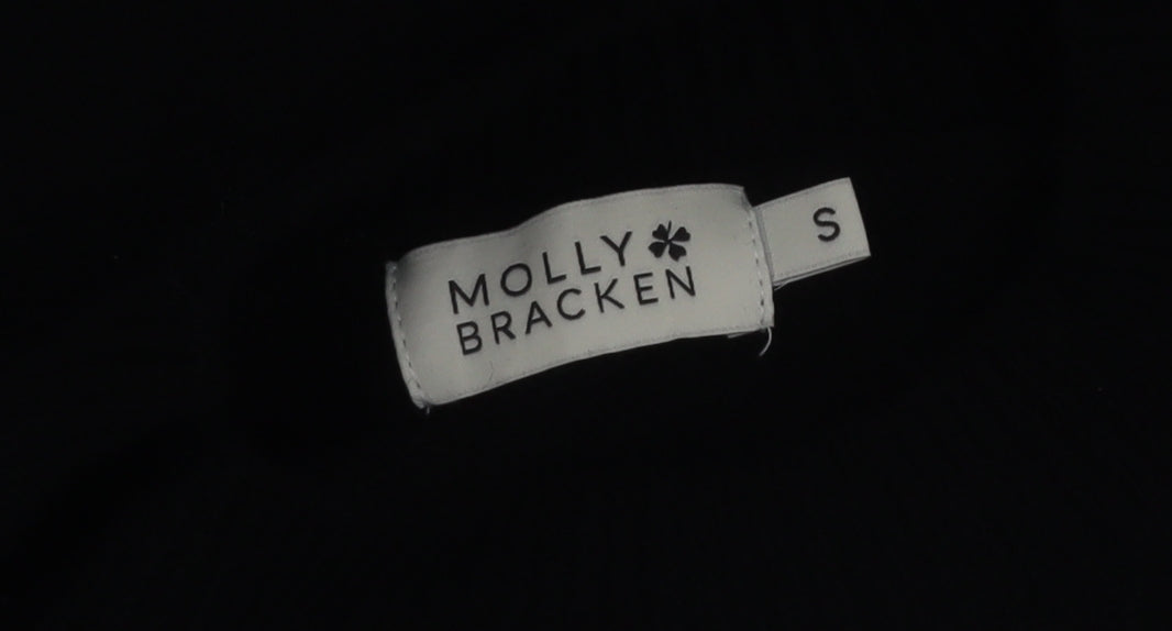 Molly Bracken Womens Black Lace Sleeve Knit Jumper Size S