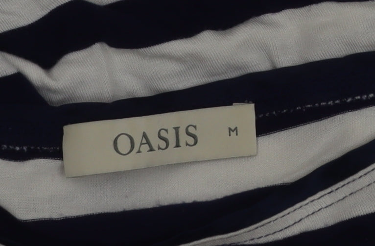 Oasis Women’s Blue Striped Long Sleeve Jersey Top Size 12
