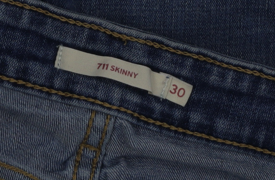 Levi’s 711 Skinny Women’s Blue Distressed Mid-Rise Jeans Size 30
