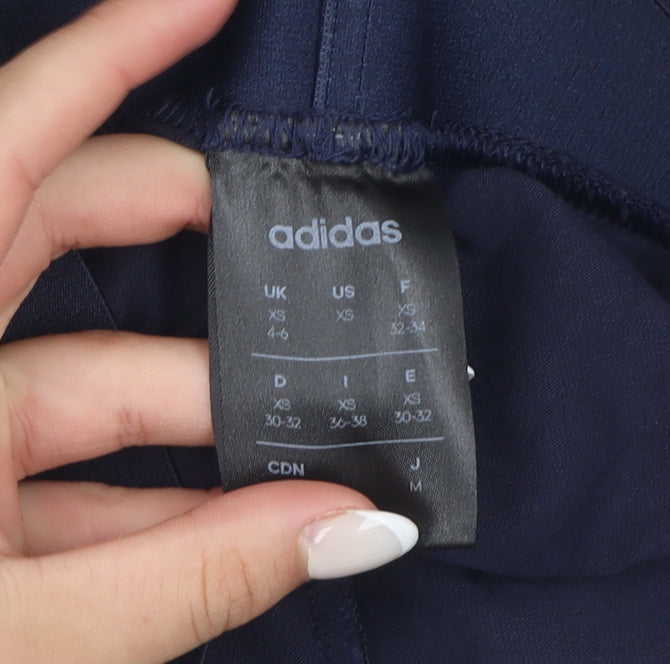 Adidas Womens Blue XS Ankle Leggings Stretch Cotton Athleisure