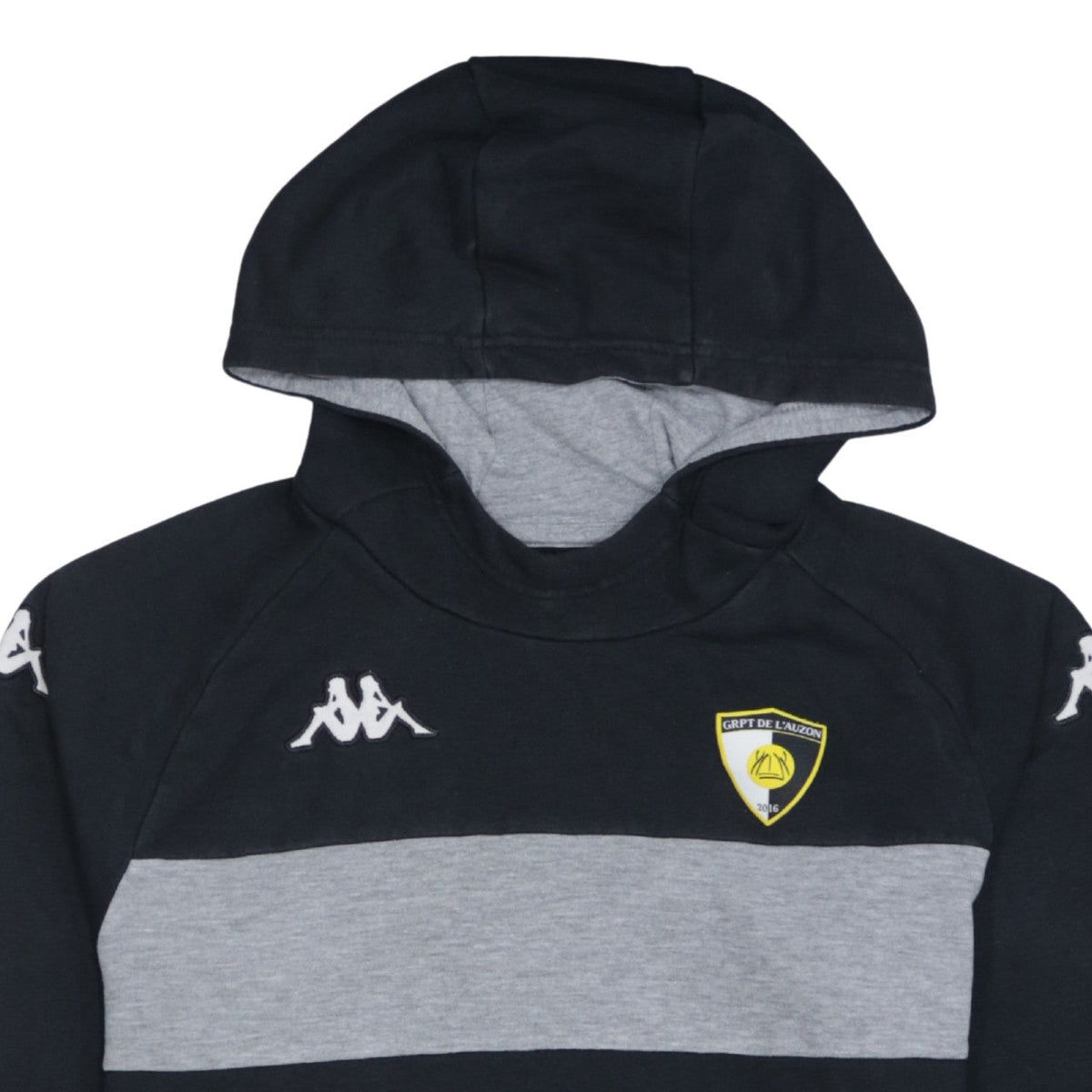 Kappa Mens Black Large Pullover Hoodie with Logo GRPT DE L'AUZON