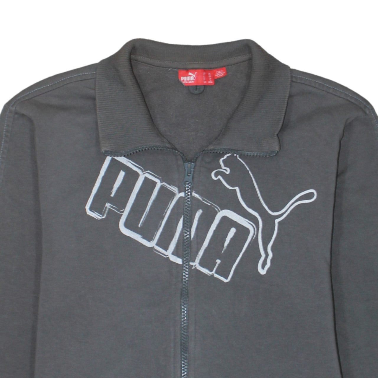 Puma Men's Grey Full Zip Logo Sweatshirt XL Fleece Jacket