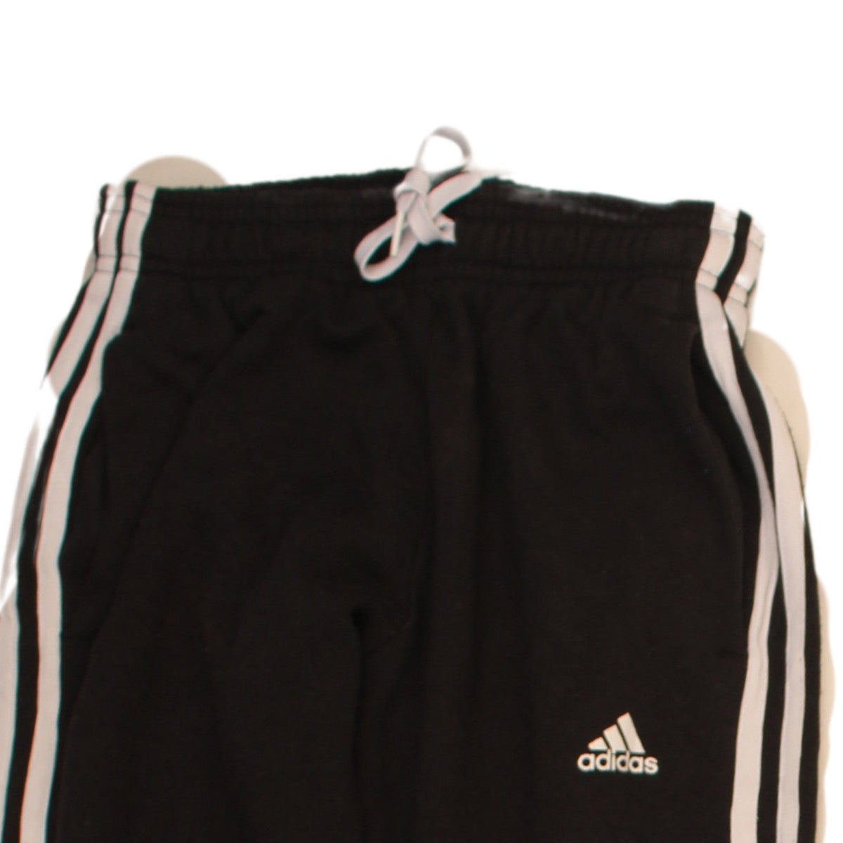Adidas Boys Black Jogger Trousers 11-12 Years Elastic Waist Striped Sweatpants