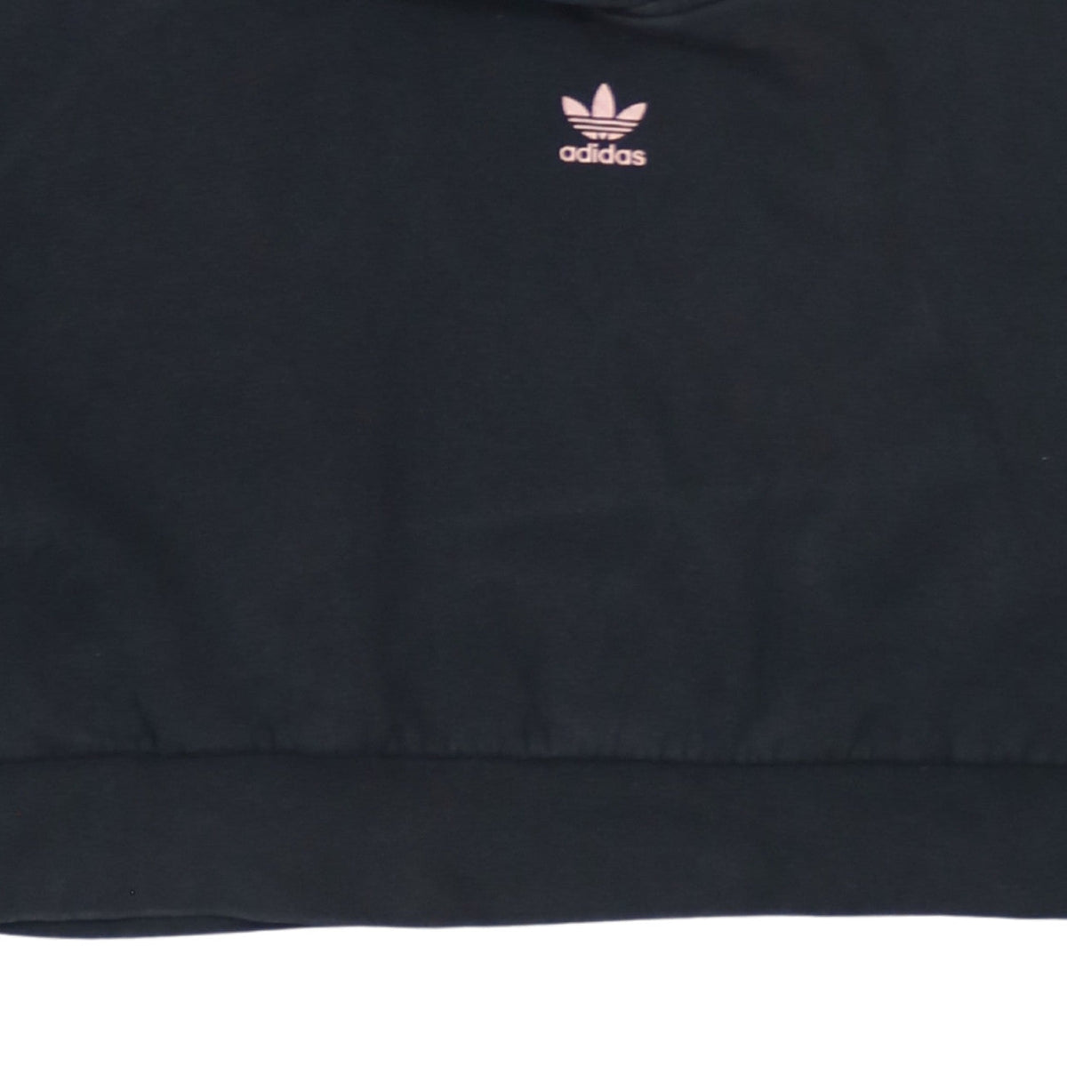 Adidas Womens Black Cropped Hooded Pullover Sweatshirt XS