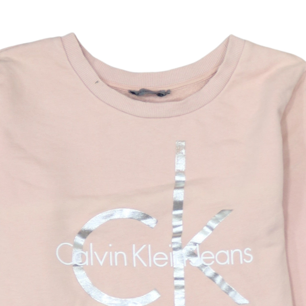 Calvin Klein Jeans Womens Pink Logo Crew Neck Sweatshirt Size M