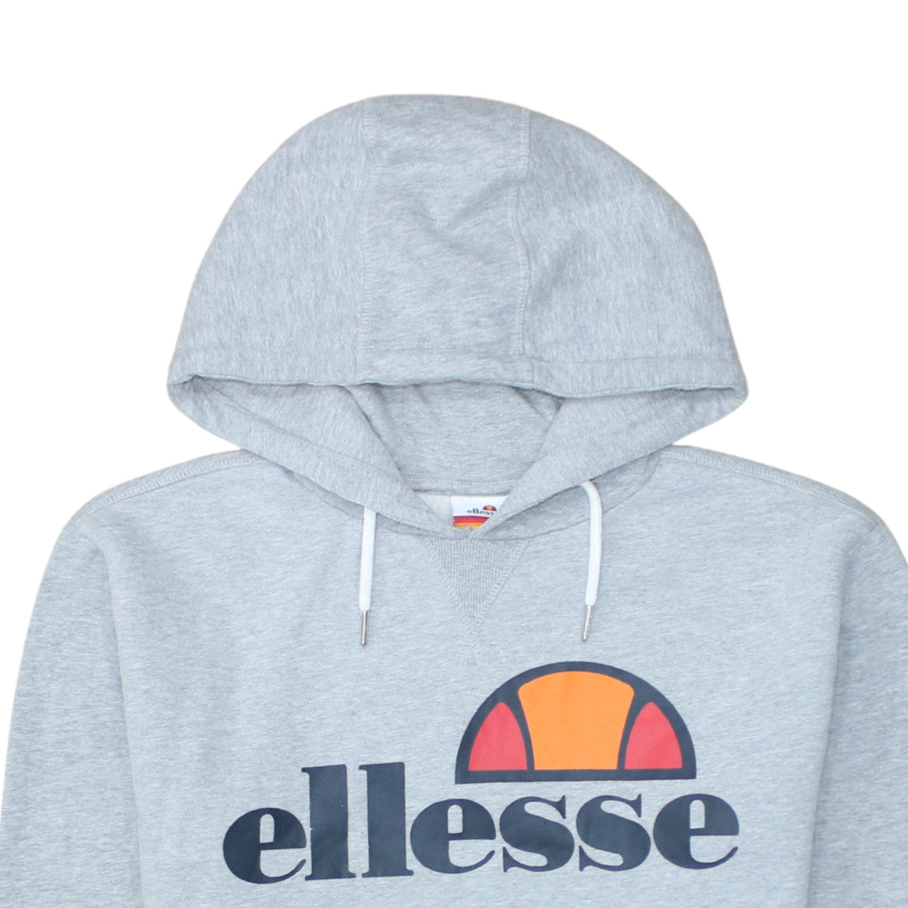 Ellesse Womens Grey Hoodie UK 10 Pullover Logo Cotton Blend