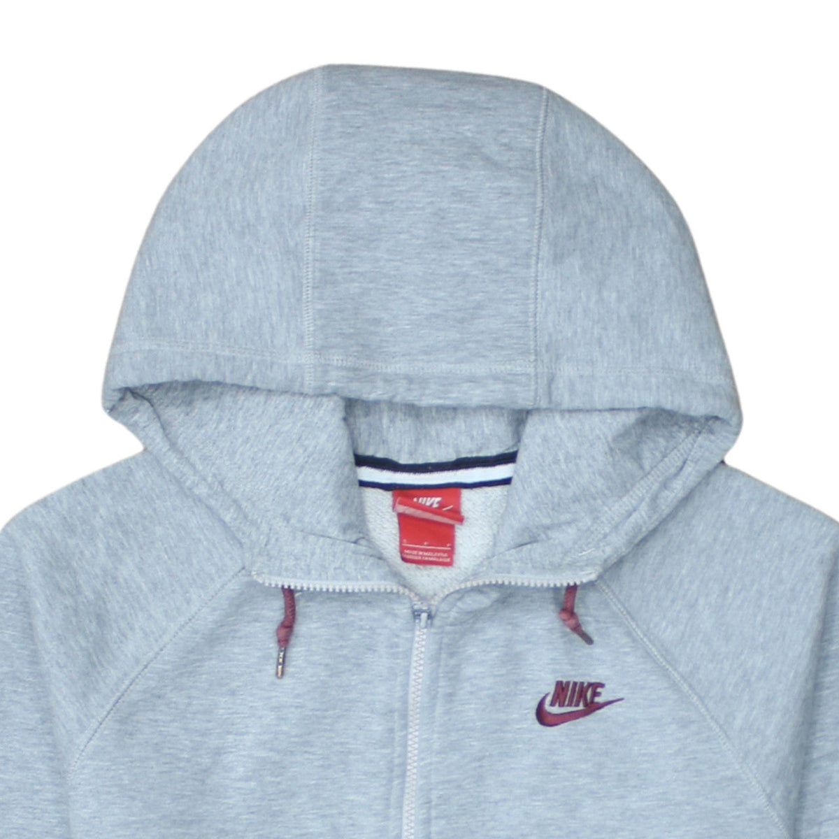 Nike Men's Grey Full Zip Hoodie S Regular Fit Fleece Sweatshirt