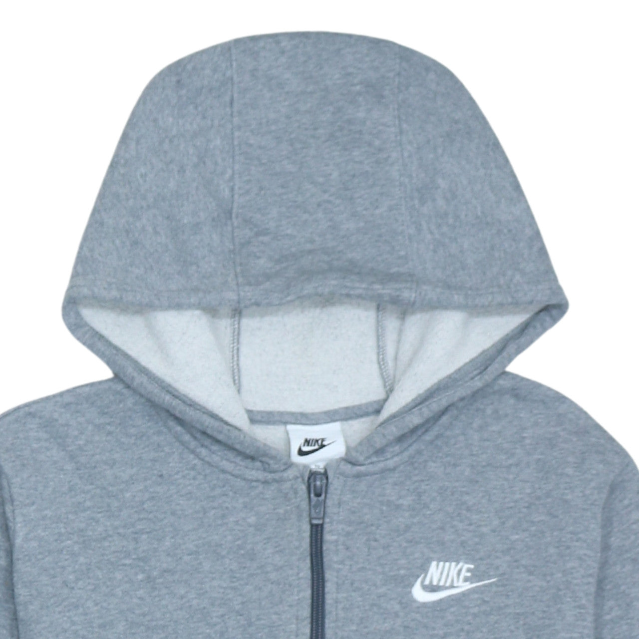 Nike Boys Grey Full Zip Hoodie XL (158-170cm) Cotton Blend Casual