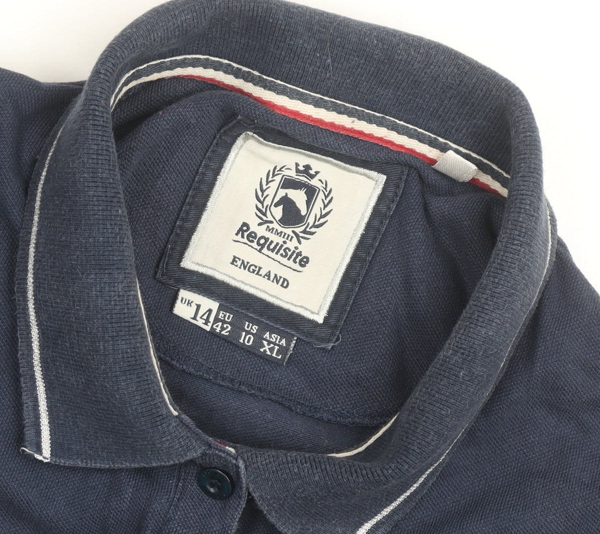 Requisite Men's Blue Cotton Equestrian Polo Shirt XL