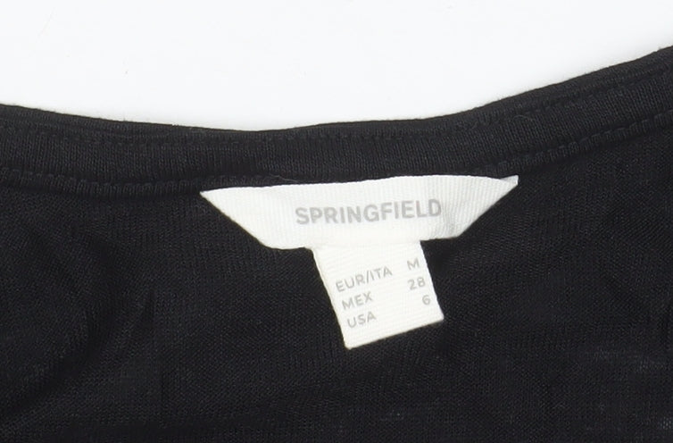 Springfield Womens Black Long Sleeve Viscose Blouse Size 10
