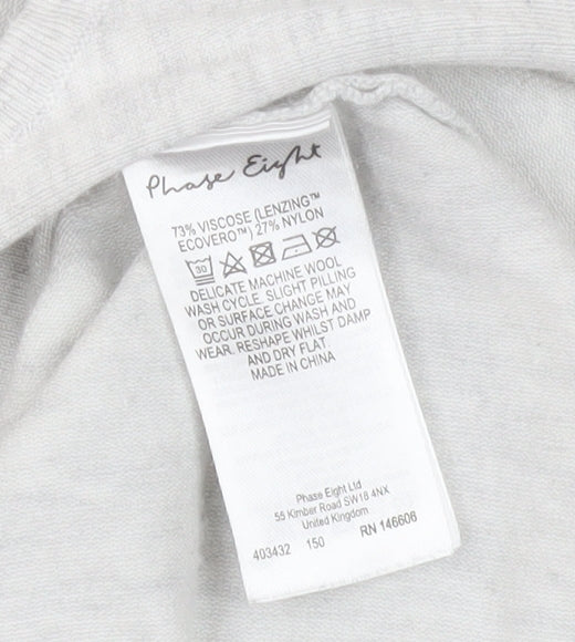 Phase Eight Women Grey L Poncho Shrug Lightweight Viscose Knit