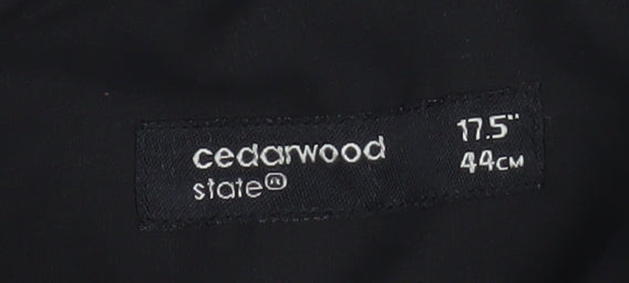 Cedarwood State Men's Black 17.5in Long Sleeve Button-Up Shirt